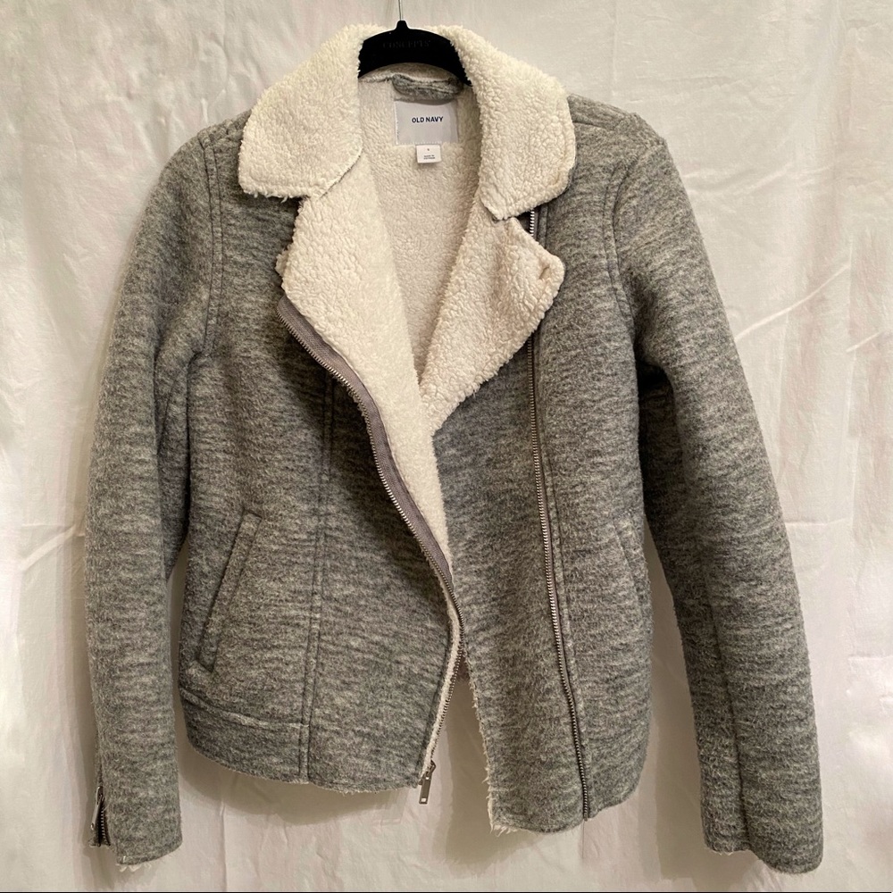 Small grey Sherpa jacket from Old Navy